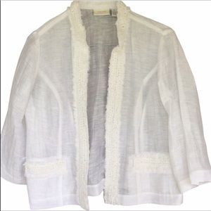 ❌ SALE ❌ Chico’s Linen Blend Dressy White Jacket